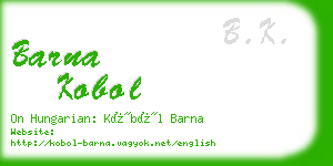 barna kobol business card